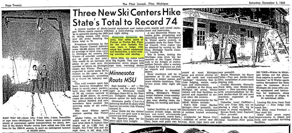 Granview Orchards Ski Area - Dec 1960 Article